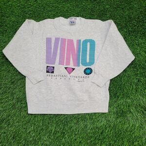 Vintage 1990 Vine Wine Sweatshirt Womens Small 19x23 USA